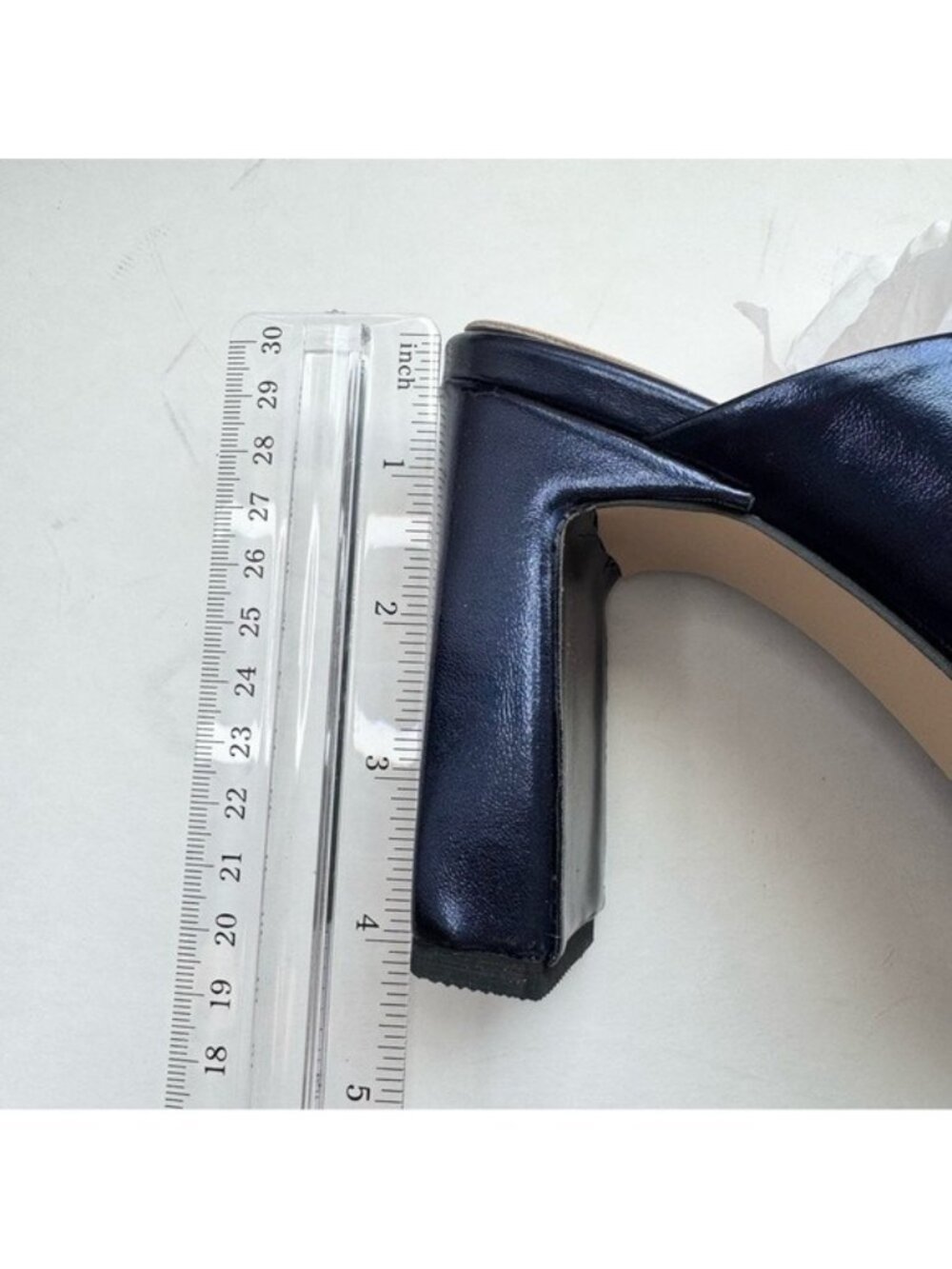 Women Mules Slip On High Heel Mule Dark Blue Size 8 FSJ - Picture 9 of 12